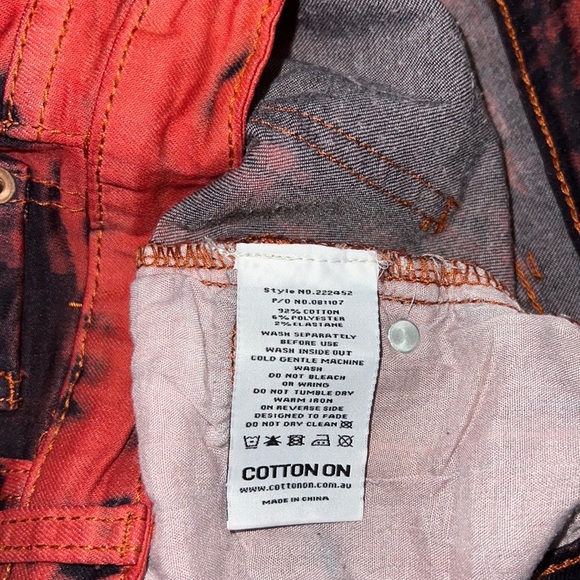 COTTON ON Red Jeans/Jeggings. Wash Cold. Size 6 - Picture 6 of 6